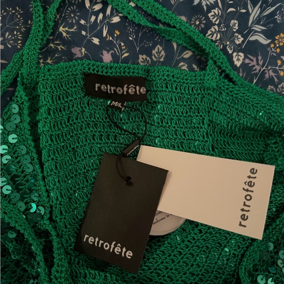 Retrofete Green Sequin Mini Dress - Picture 3 of 3